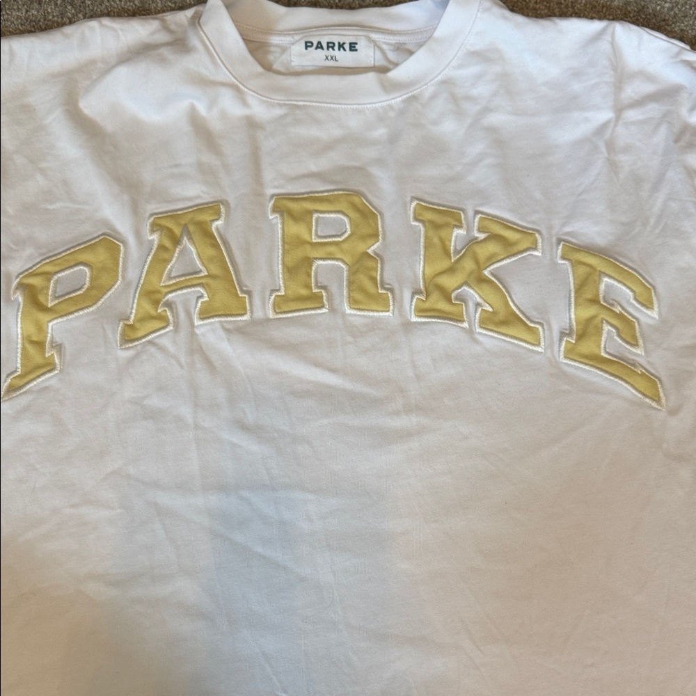 Parke Kids White Hoodie with Gold Accents